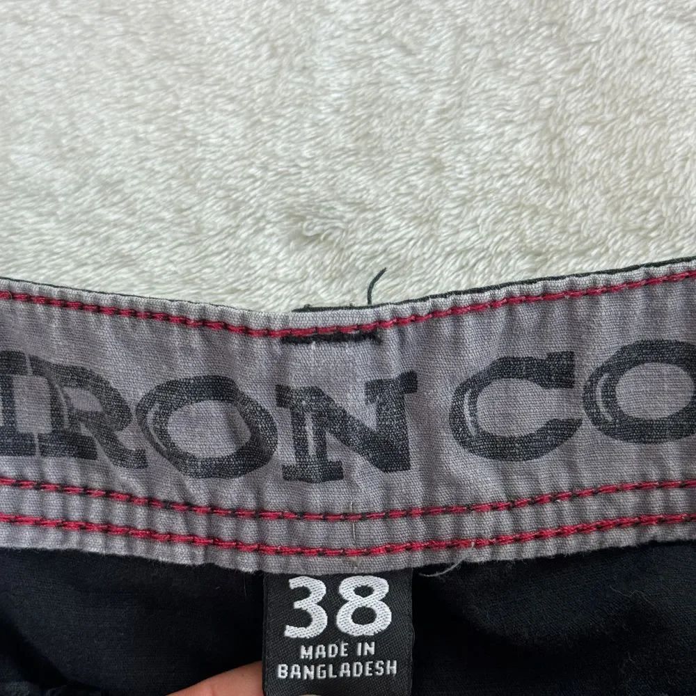 Iron Co Shorts Mens 38 Black Ripstop Cargo Flat Front‎ Pockets Outdoor Utility